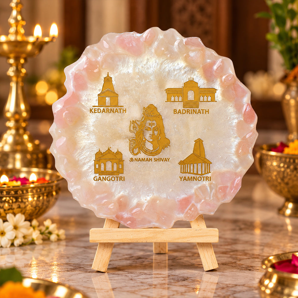 Decorative Resin Frame Lord Shiva & Char Dham Temples