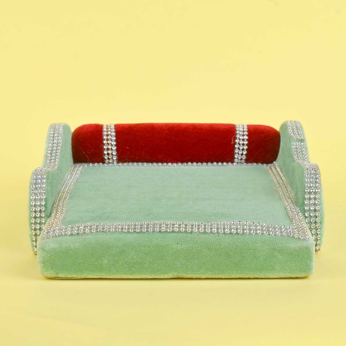 Green Velvet Bed for Laddu Gopal | India’s Largest Pooja Accessories Brand – www.satvikstore.in
