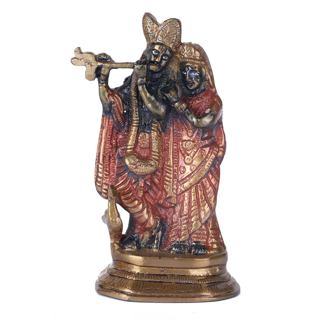 6.2 Inch Traditional Black Radha Krishna Brass Statue