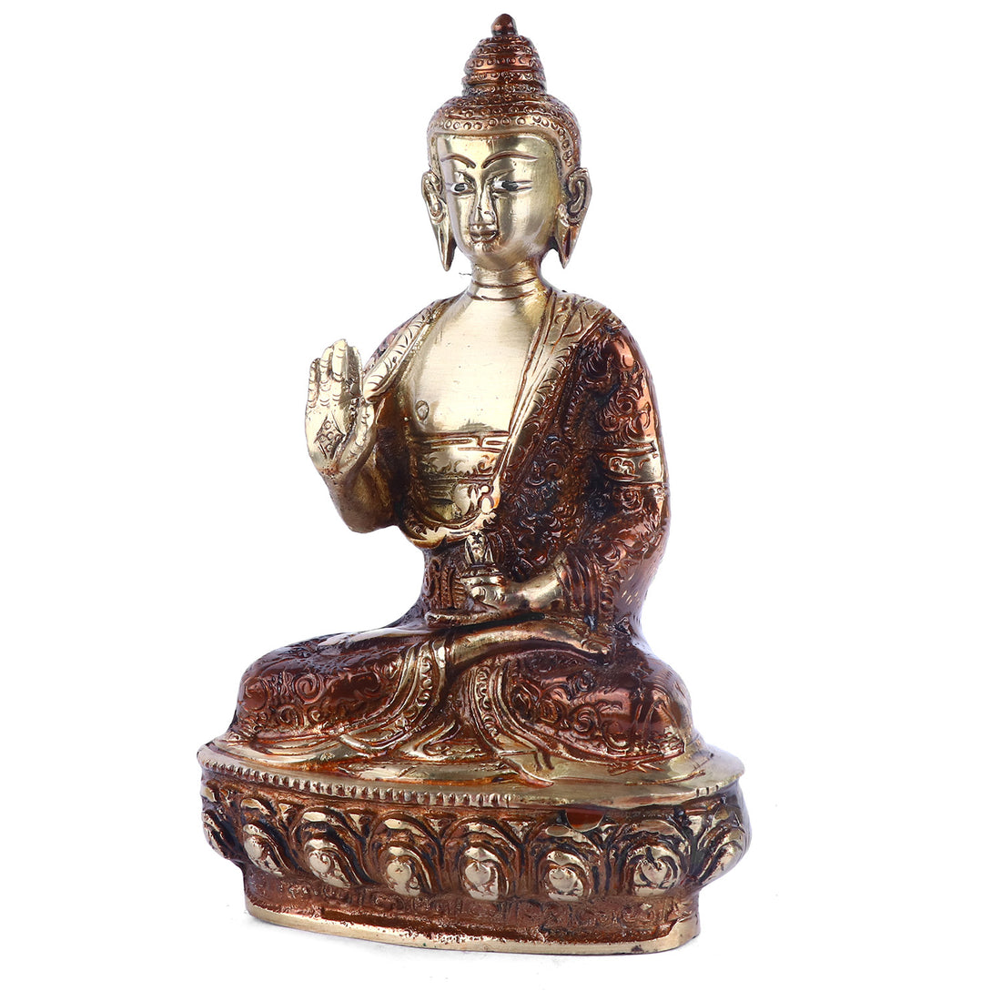 3.1 Inch Introspective Brass Buddha Idol