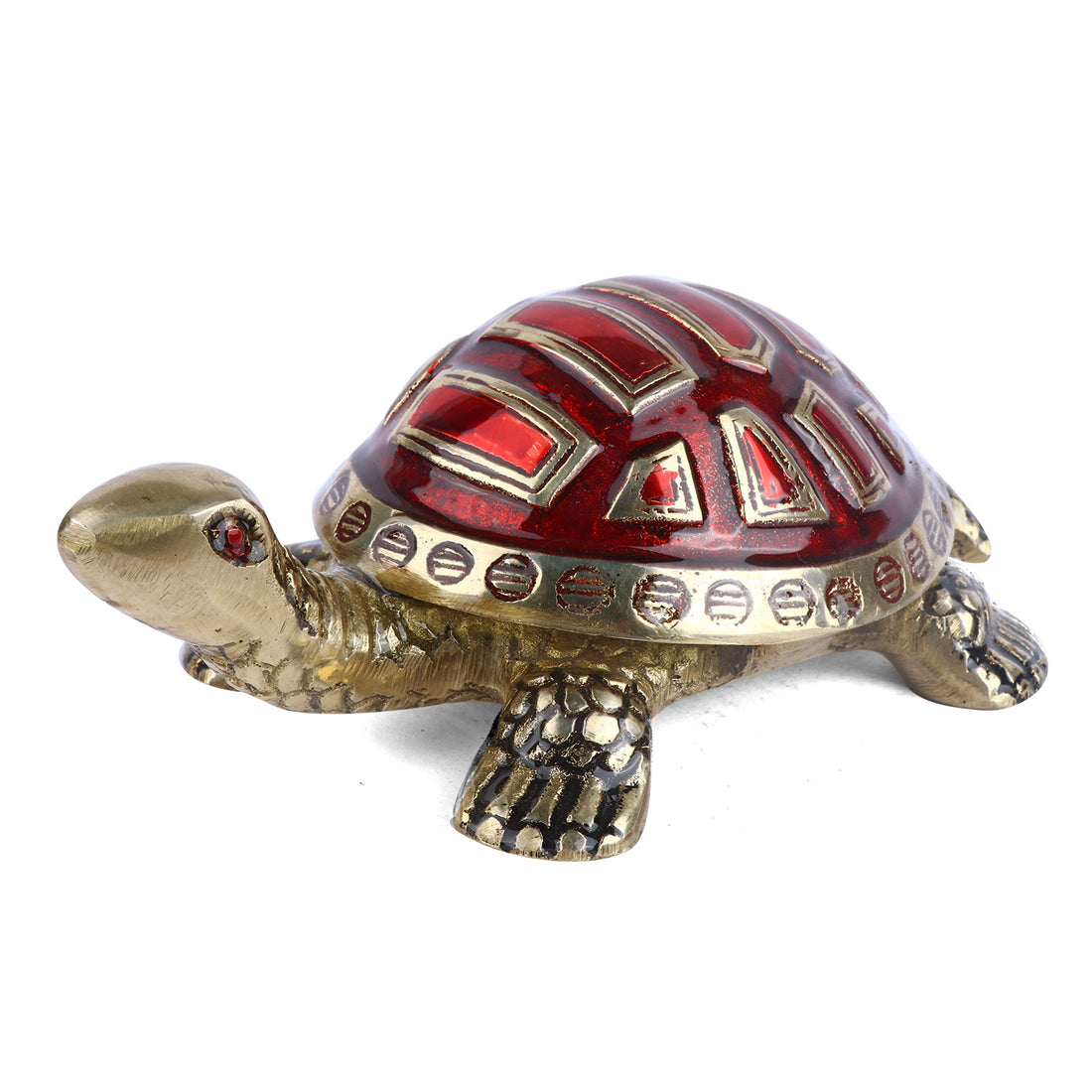 Brass Colored Turtle Large (Red)