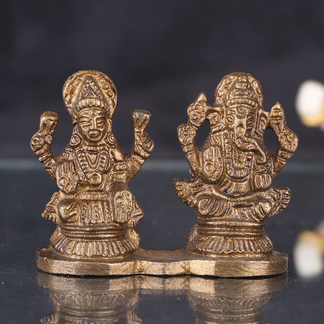 2 Inch Brass Laxmi Ganesh Idol