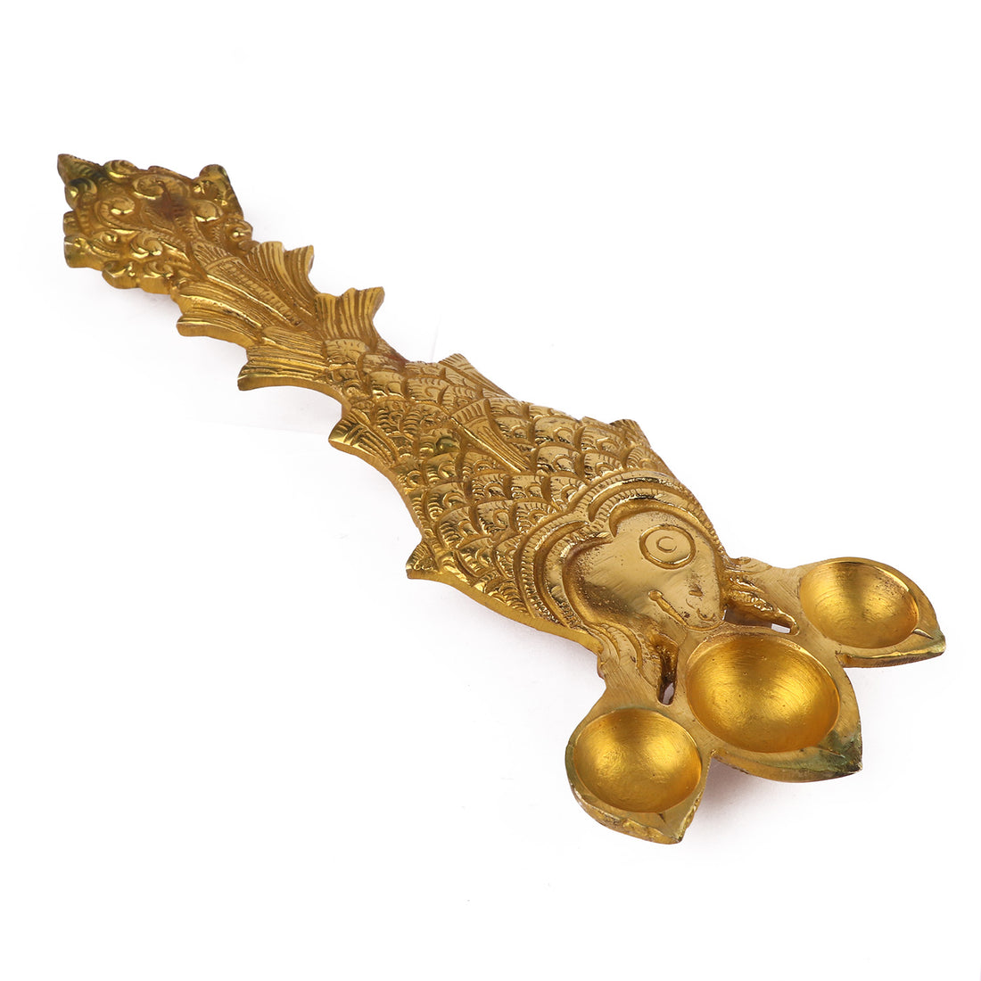 Designer Brass Fish Shape Trimukh Kapoor Aarti Spoon