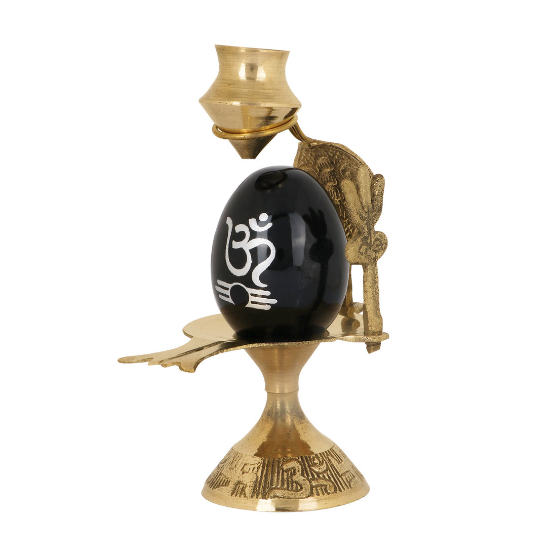 Mahadev Black Stone Shivling With Nag, Trishul, And Abhishek Patra