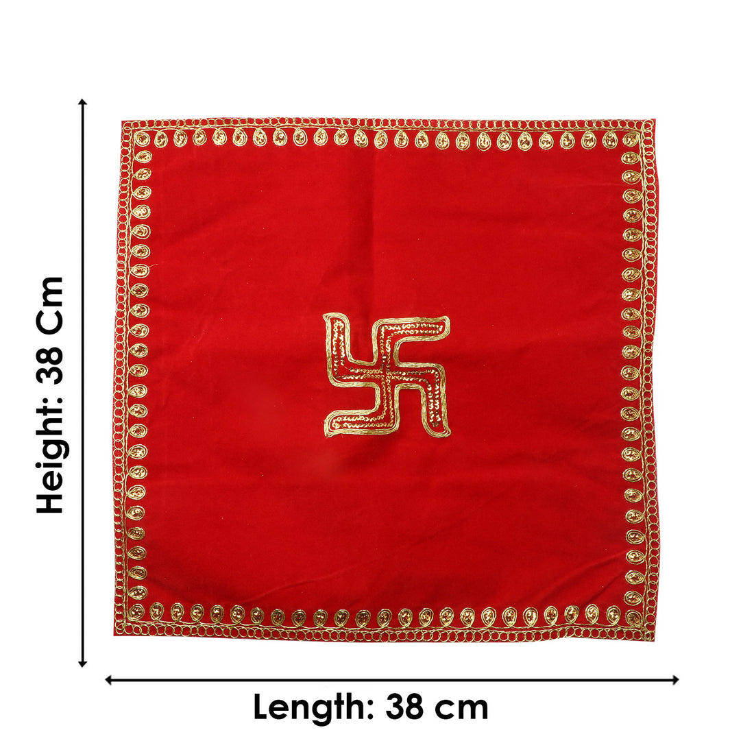 Swastik Red Velvet Puja Aasan