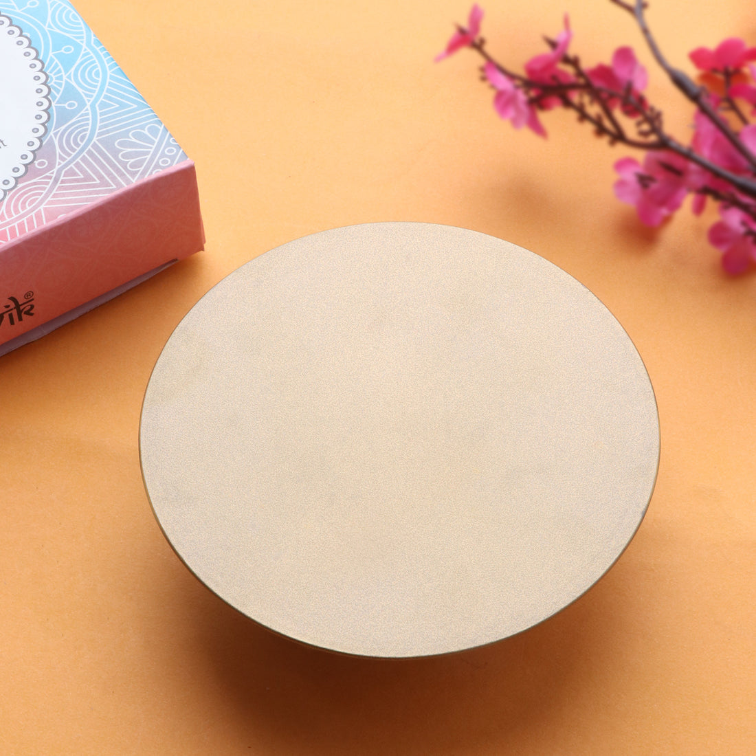 Golden Decorative Plate Candle Stand