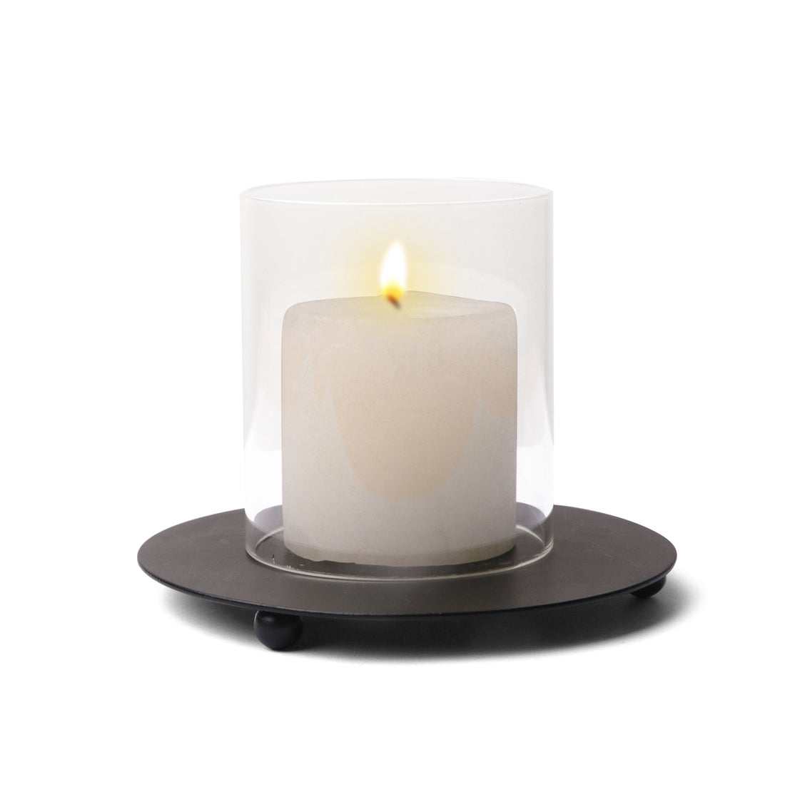 Black Decorative Plate Candle Stand