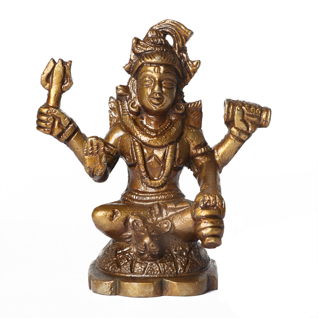 3.3 Inch Brass Chaturbhuj Shiva Ji Idol