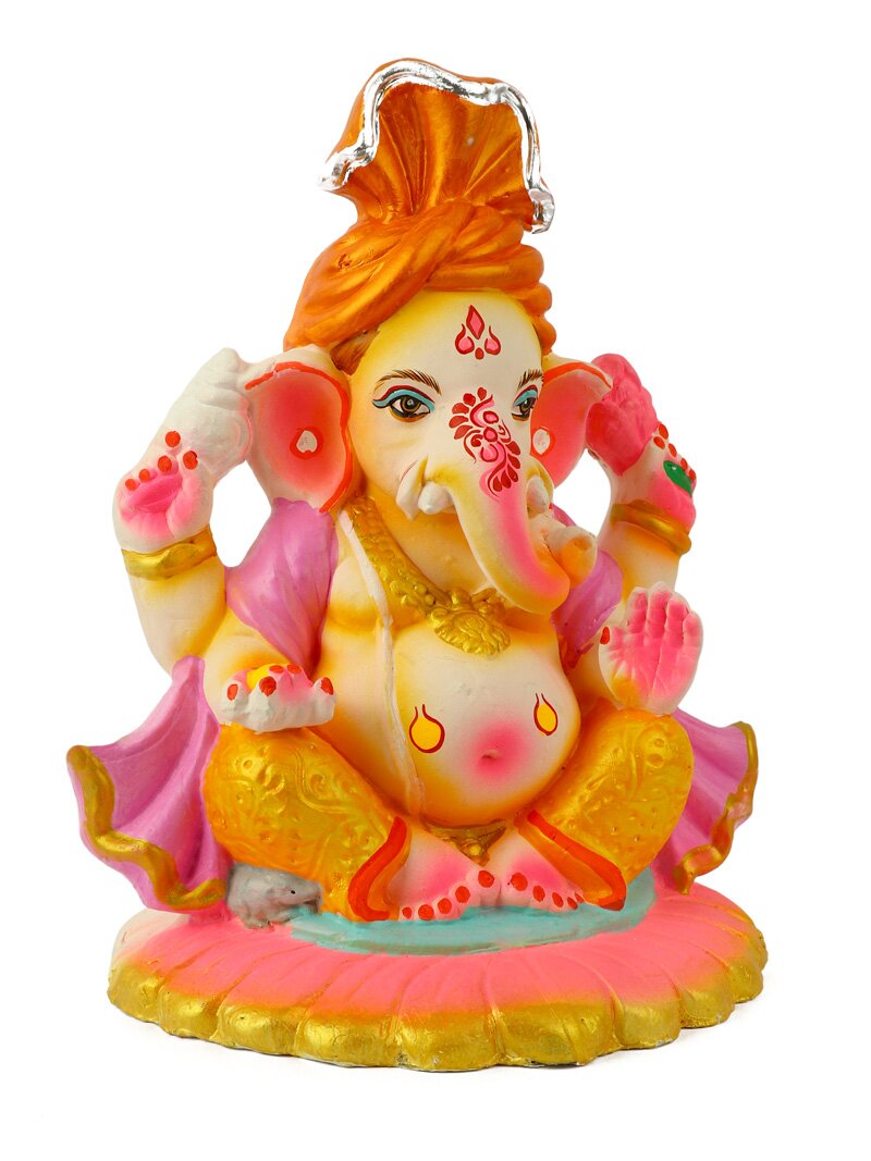 11.5 Inch Lambodara Eco-Friendly Ganesha Idol