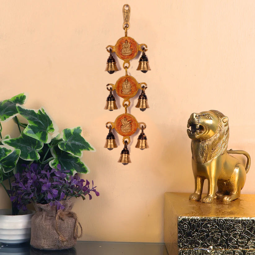 12.5 Pure Brass Laxmi Ganesh Saraswati Wall Hanging