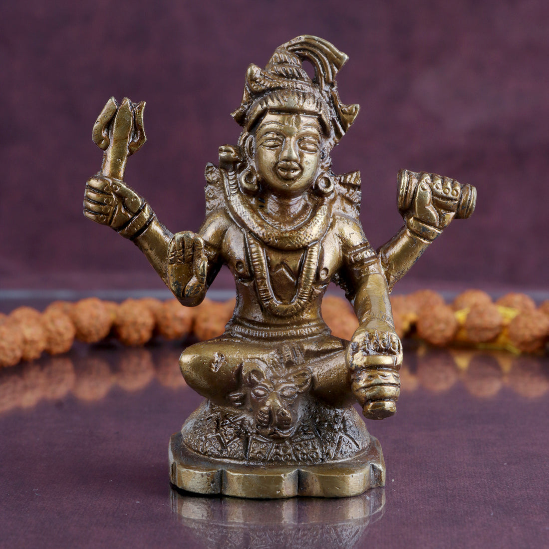 3.3 Inch Brass Chaturbhuj Shiva Ji Idol
