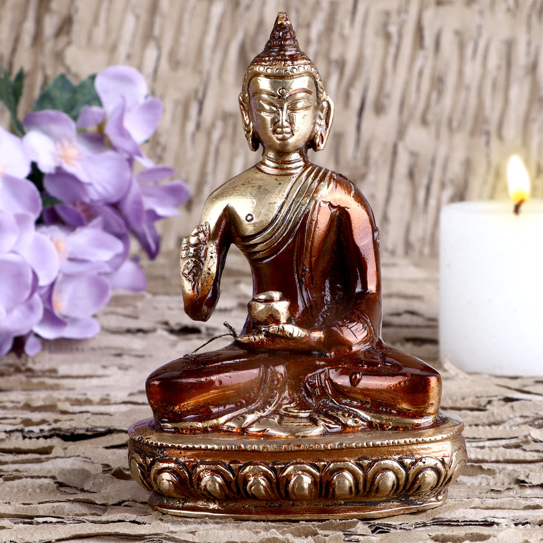 2.3 Inch Delicate Brass Buddha Idol