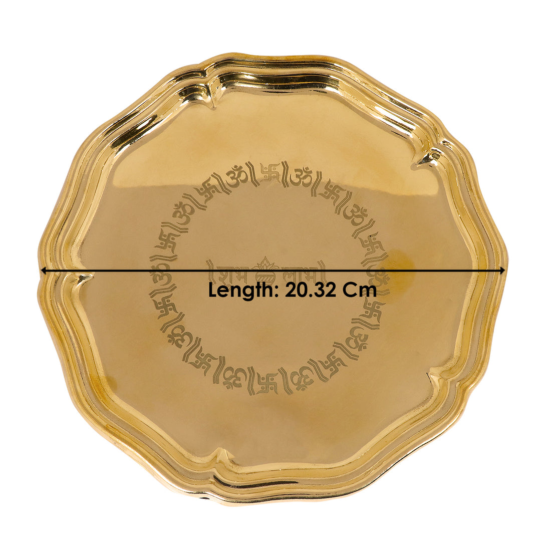 7 Piece Brass Shubh Labh Pooja Thali Set (8 Inch) Design 8
