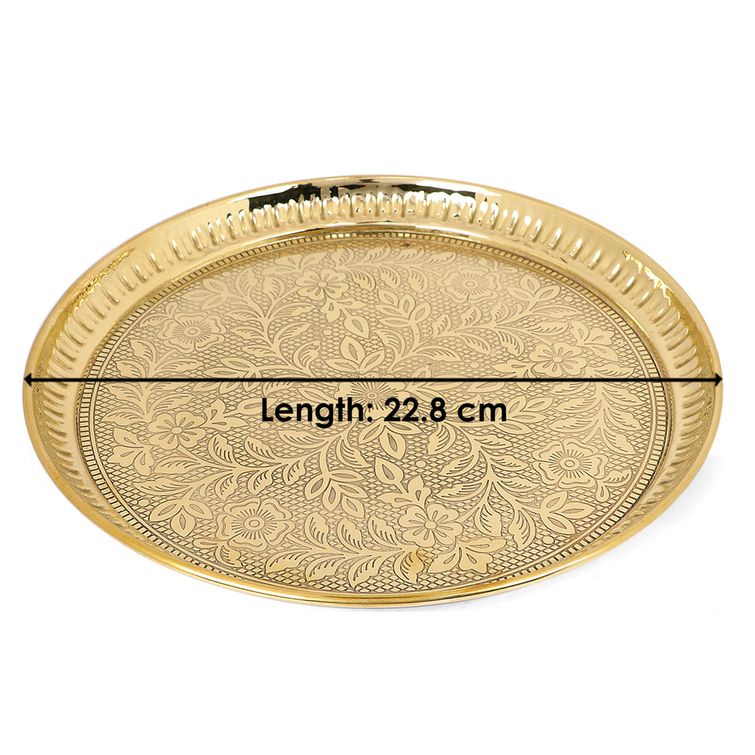 7 Piece Brass Designer Pooja Thali Set (9 Inch) Design 7