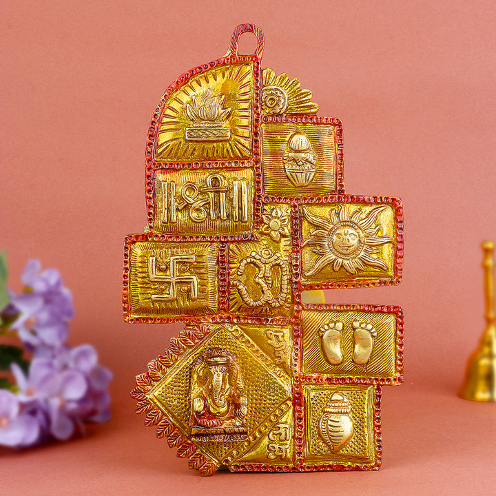 9.4 Inch Pure Brass Vastu Plate ā Traditional Wall Decor for Positive Energy, Vastu Correction, and Spiritual Harmony at Home or Office. No.1 Brass Idol Store www.satvikstore.in