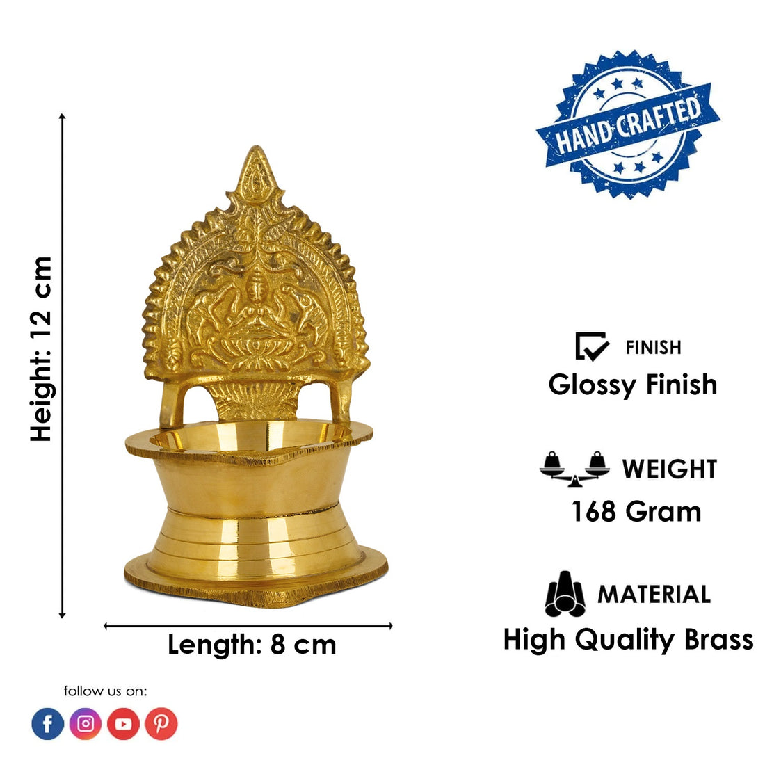 Brass Kamakshi Amman Diya (Large)