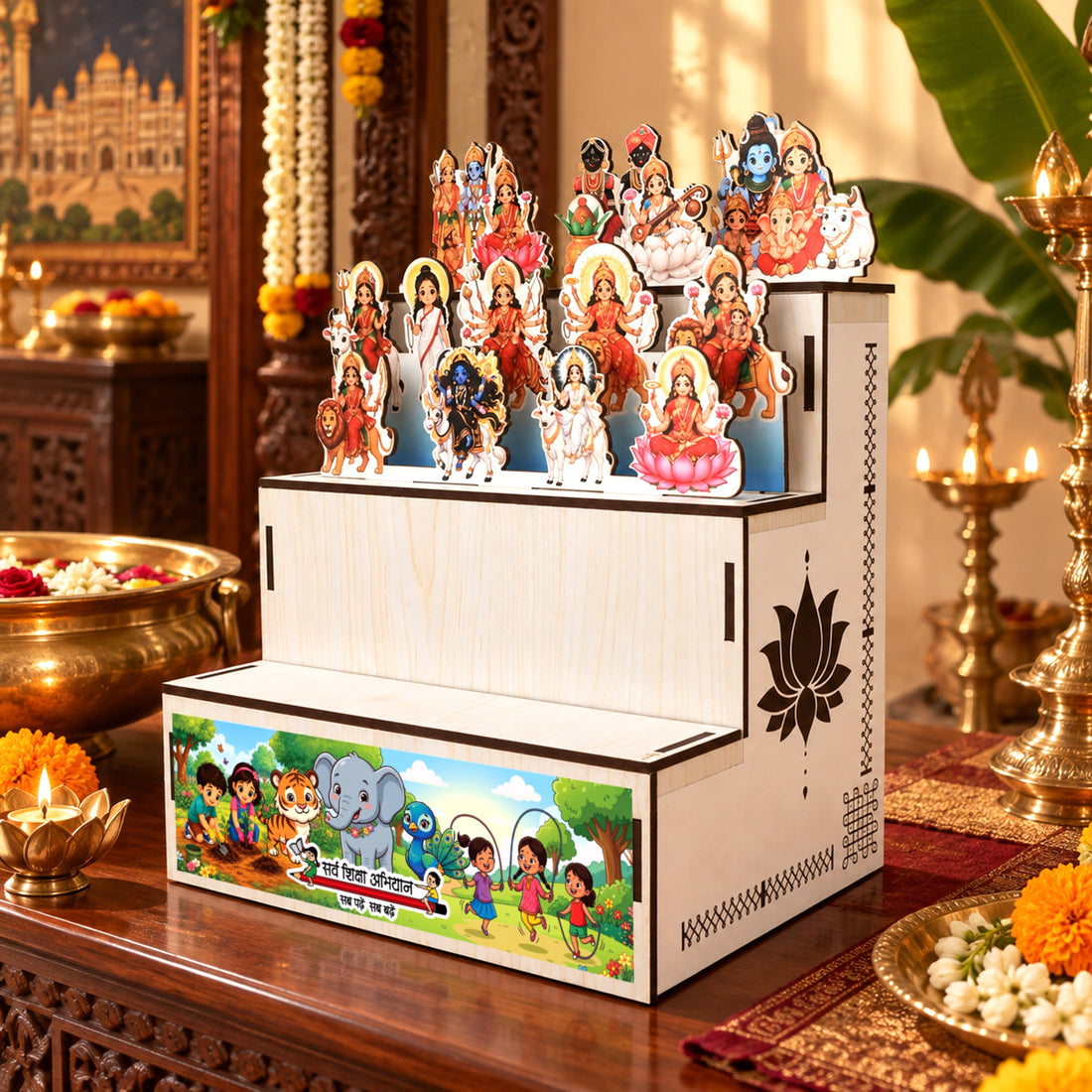Dasara Doll Stand for Kids 10+ Years | 3-Step DIY Navratri Golu Display Kit