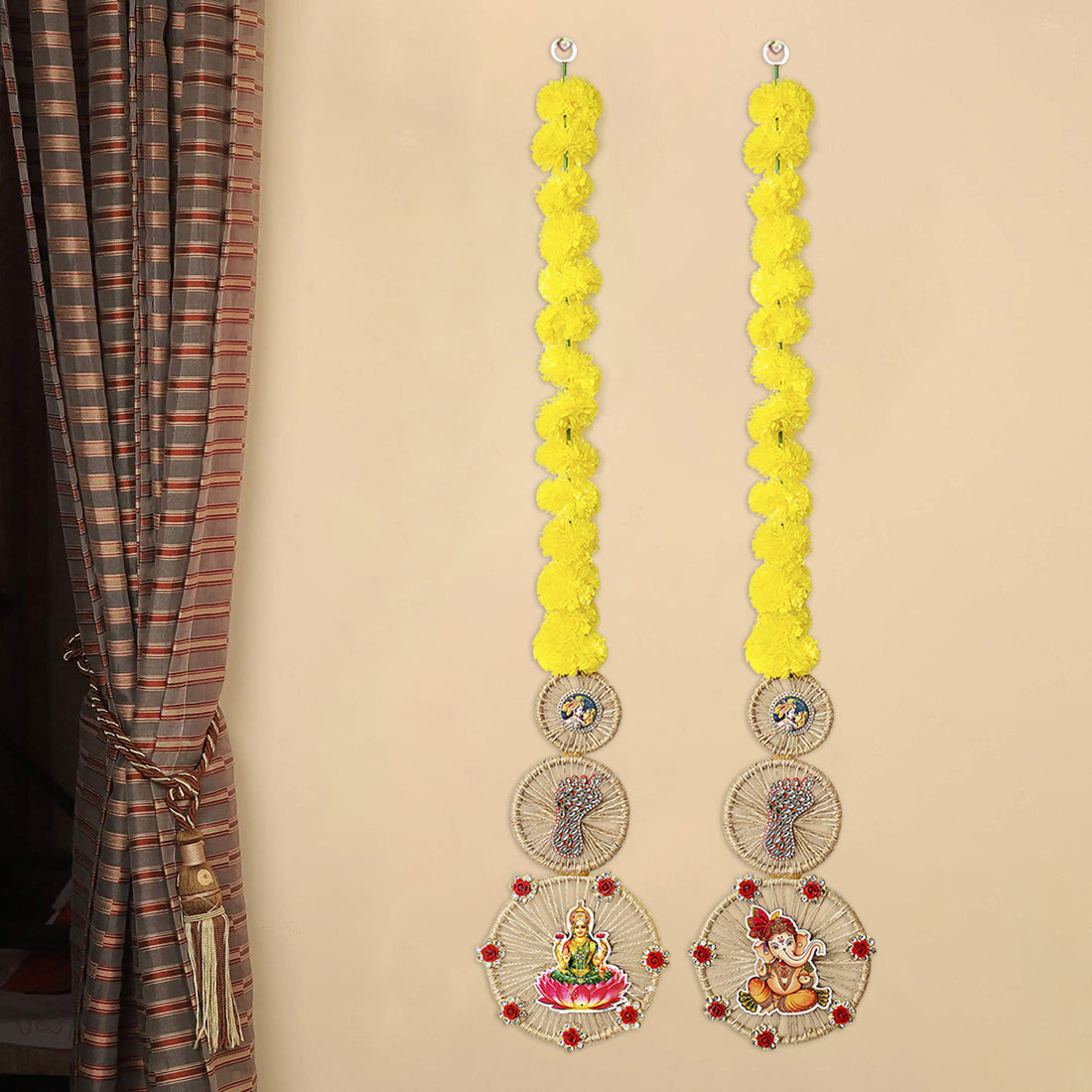 Marigold Laxmi Ganesha wall hanging | India’s Largest Pooja Accessories Brand – www.satvikstore.in
