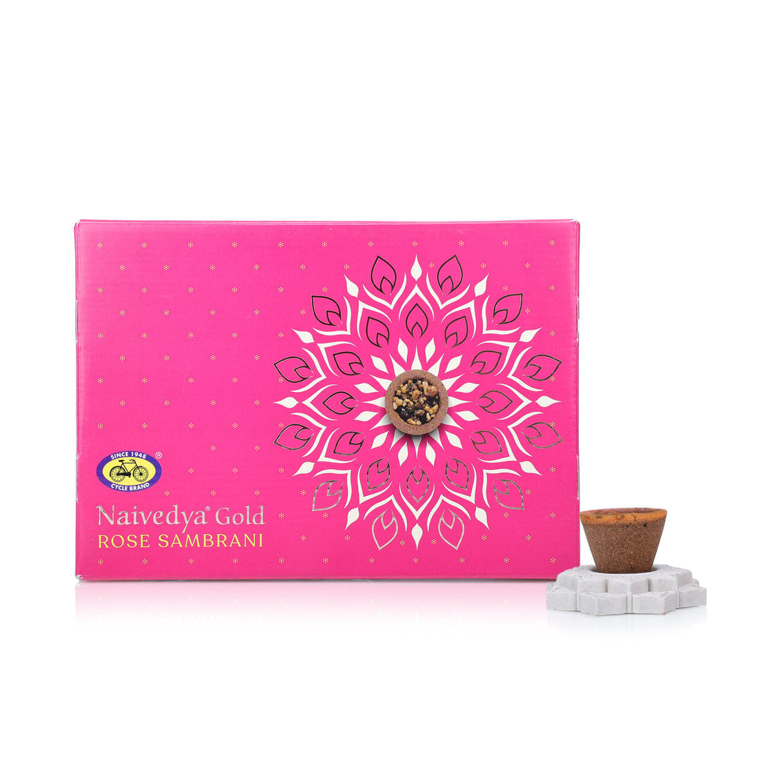 Naivedya Gold Chandan, Rose and Jasmine sambrani cup combo