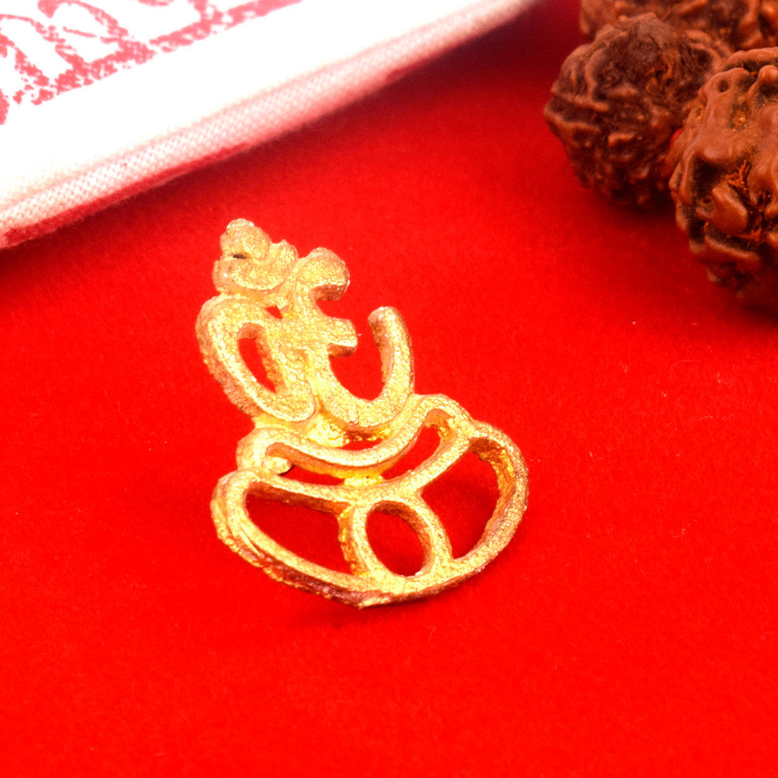 Om with Tripund Tilak Stamp Deity Ornament, featuring the sacred Om symbol paired with the traditional tripund (three lines), representing divine harmony, spiritual awakening, and protection in Hindu rituals. Indiaβs Largest Pooja Accessories Brand β www.satvikstore.in