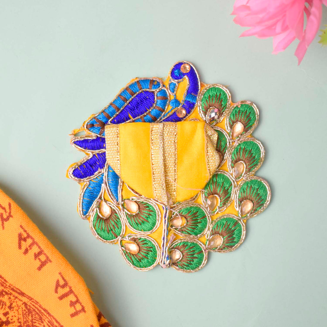 Peacock Embroidered Laddu Gopal Dress – India’s Largest Pooja Accessories Brand – www.satvikstore.in
