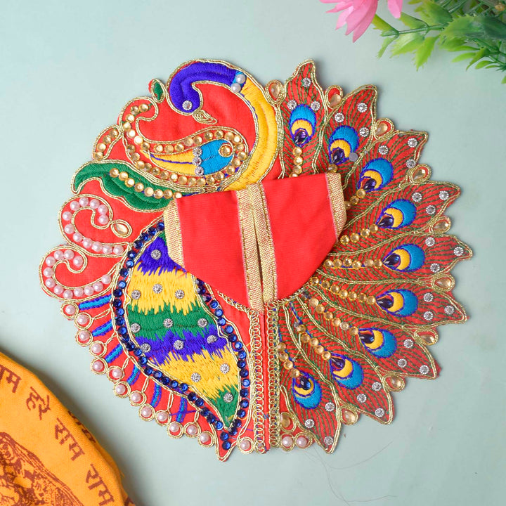 Divine Peacock Elegance Laddu Gopal Dress (Peacock & Mor Pankh Embroidery) β Indiaβs Largest Pooja Accessories Brand β www.satvikstore.in