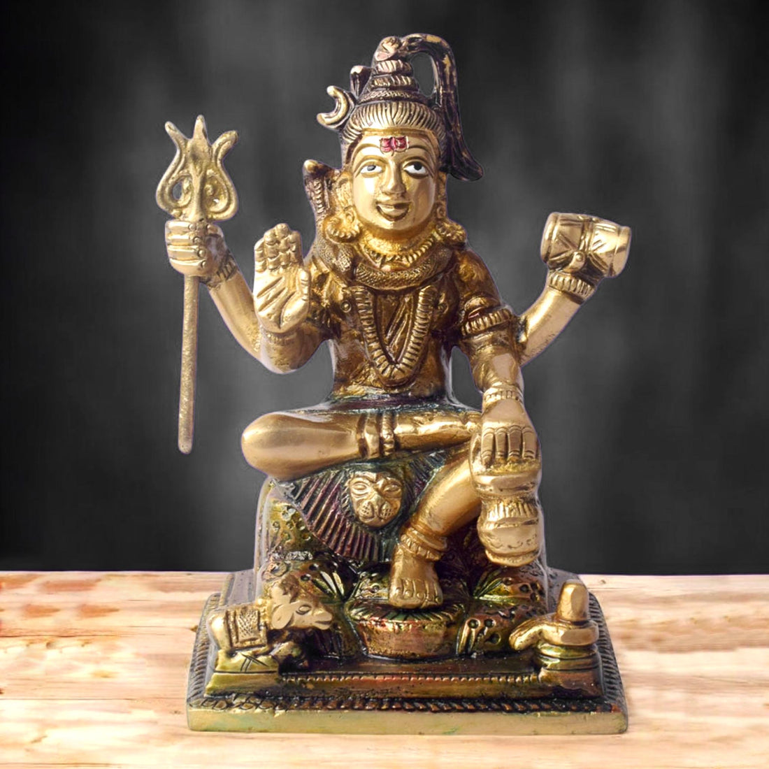 6 Inch Brass Shiv Statue - Elegant Lord Shiva Sculpture