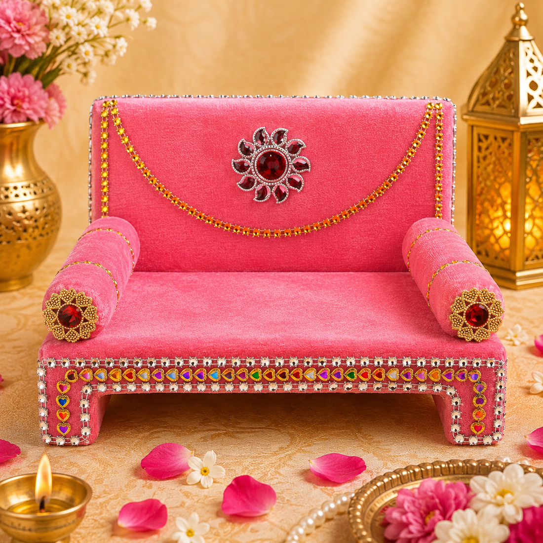 Regal Delight: Laddu Gopal's Velvet Singhasan