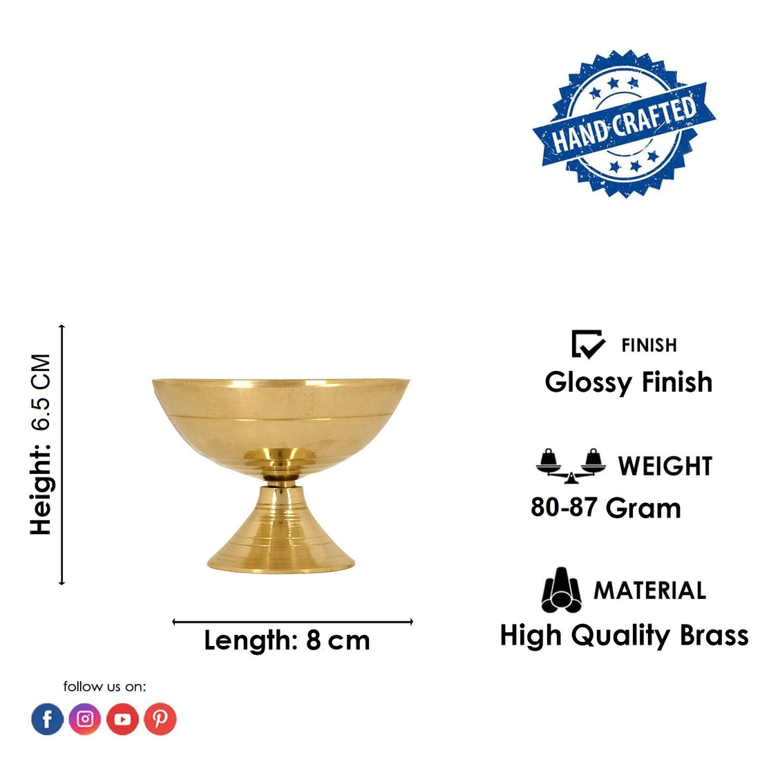 Traditional Pure Brass Payali Diya Large