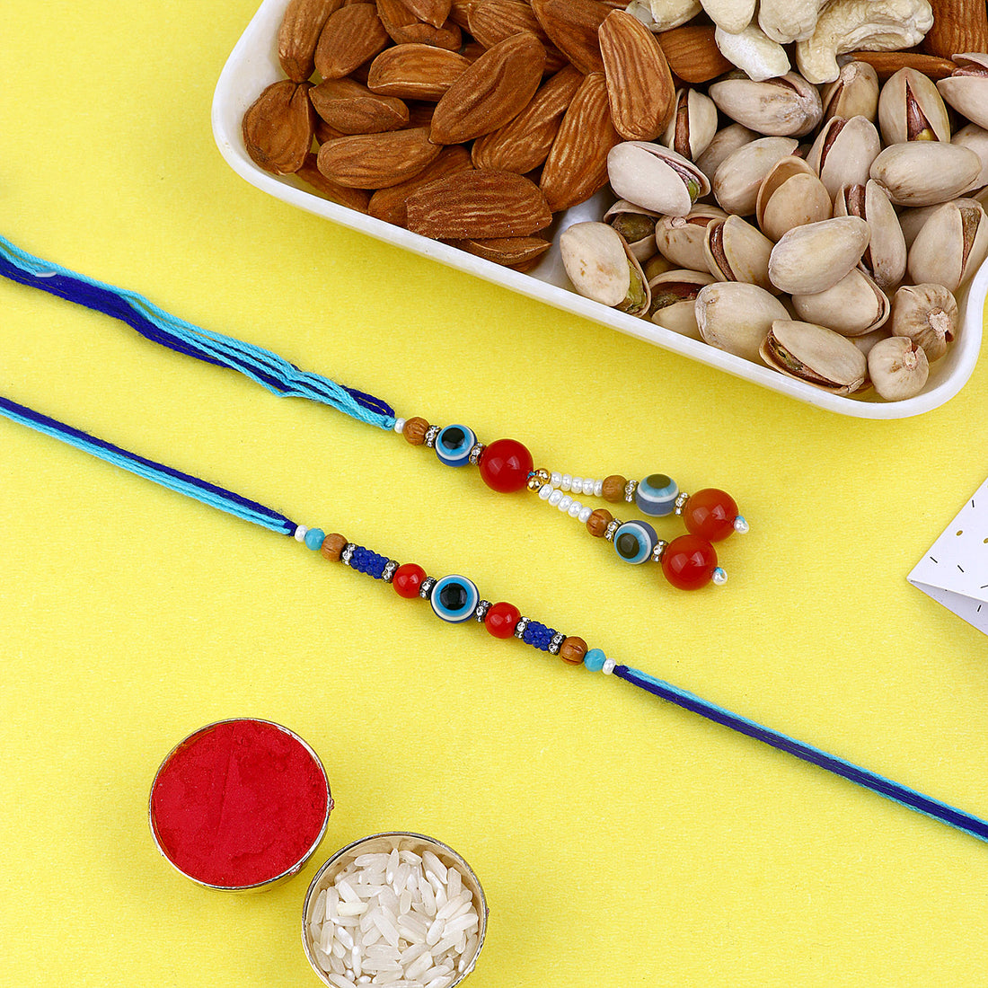 Rakhi with nourishing dry fruits gift combo Indiaβs Largest Pooja Accessories Brand β www.satvikstore.in