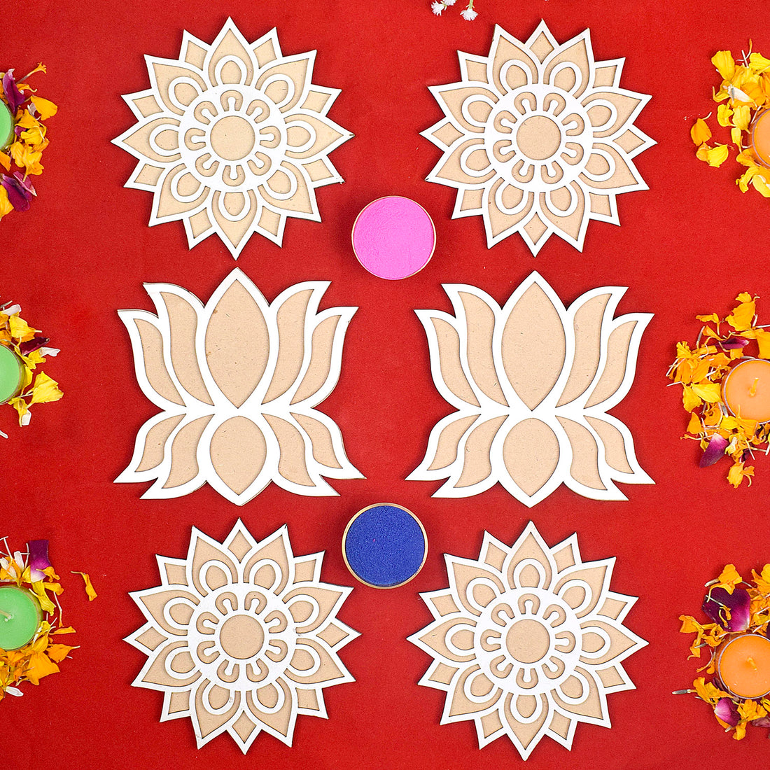 Rangoli Stencils Set of 6 | India’s Largest Pooja Accessories Brand – www.satvikstore.in