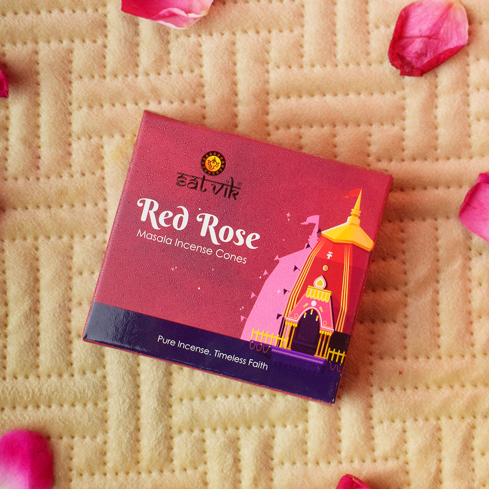 Red Rose Pure Masala Incense Cones