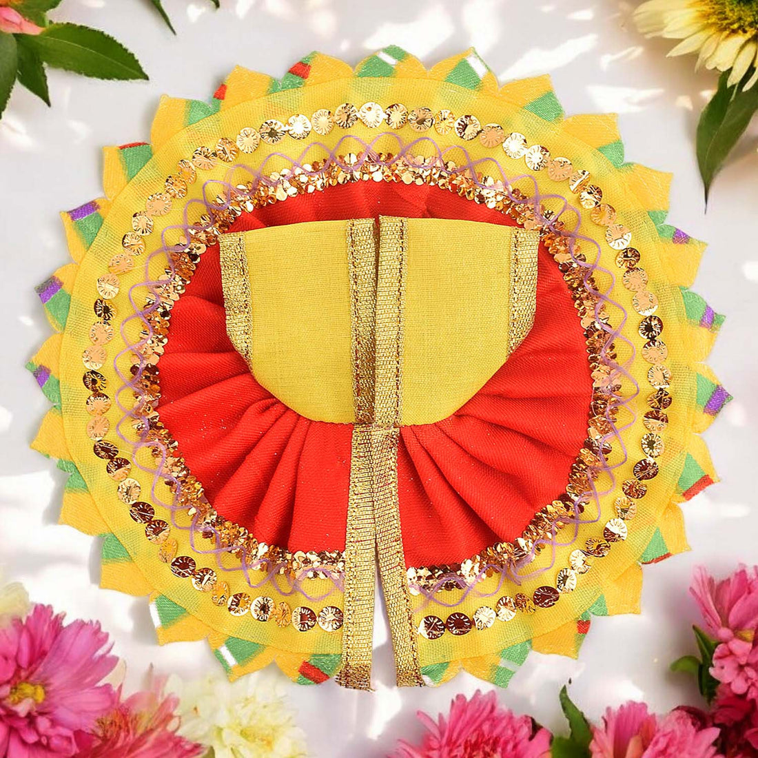 Vibrant Red-Yellow Laddu Gopal Dress – India’s Largest Pooja Accessories Brand – www.satvikstore.in