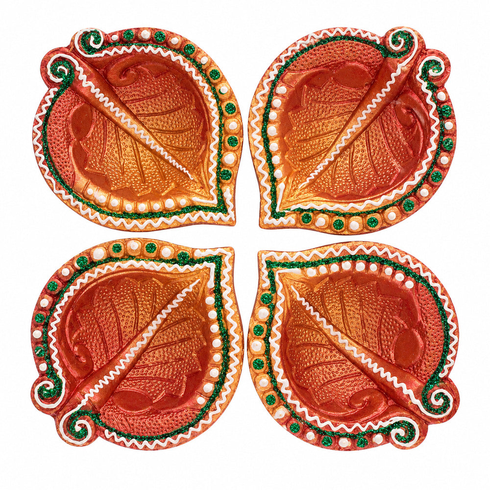 Clay Creations Enchanting Diyas to Light Up Diwali Set of 4