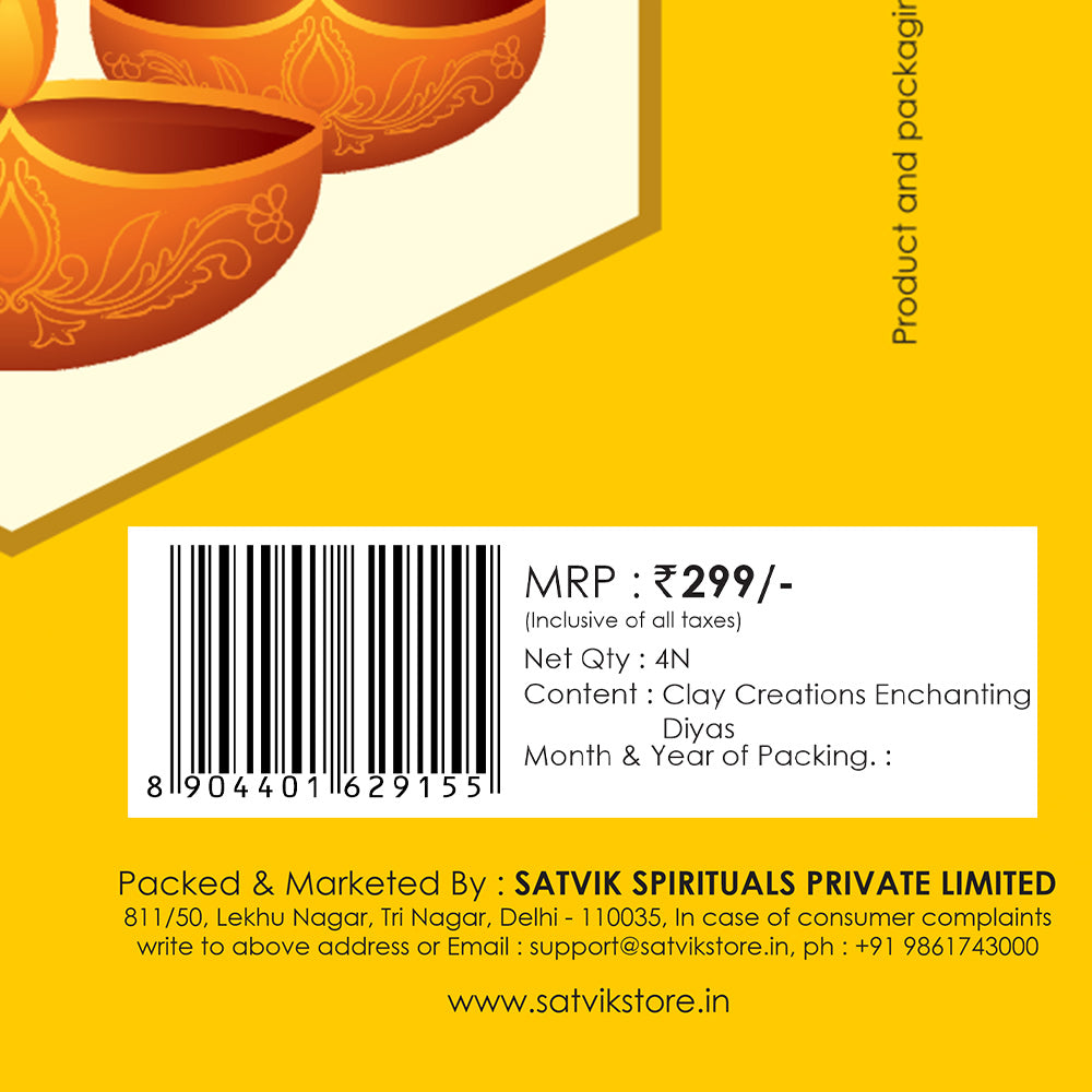 Clay Creations Enchanting Diyas to Light Up Diwali Set of 4