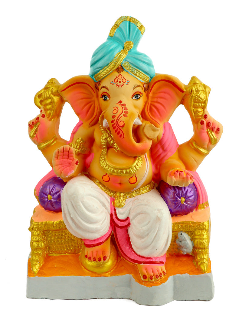 13 Inch Manomay Eco Friendly Ganesha Idol in Raja Pose