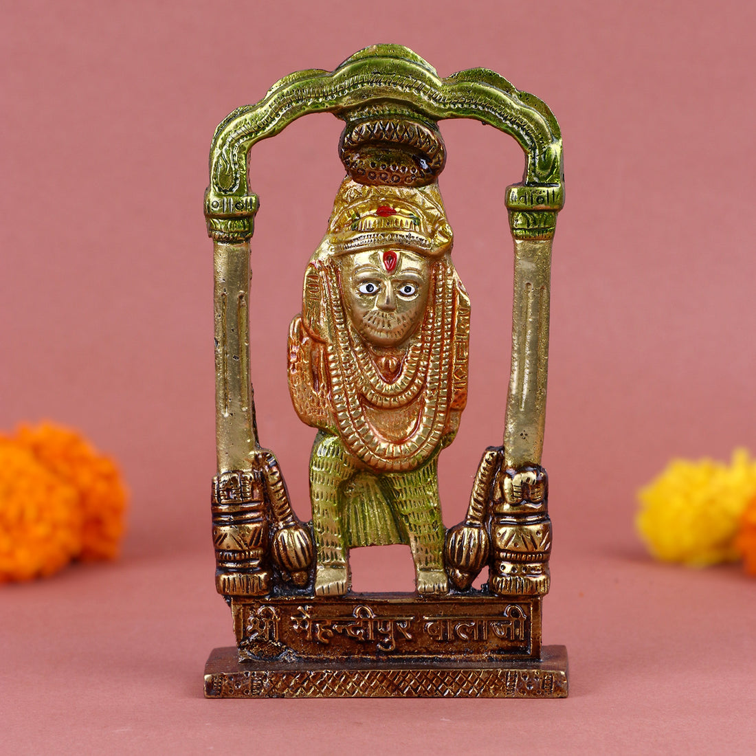 5.8 Inch Shree Balaji Brass Idol with intricate carvings and antique finish, representing Lord Venkateswara – ideal for temple worship, home altar, and spiritual gifting No.1 Brass Idol Store www.satvikstore.in