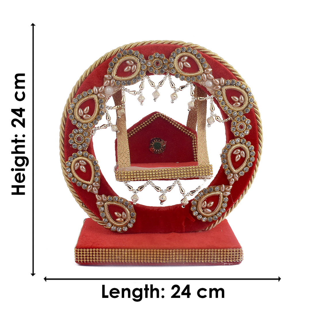 Decorative Laddu Gopal Ji Jhula - Divine Swing (Red)