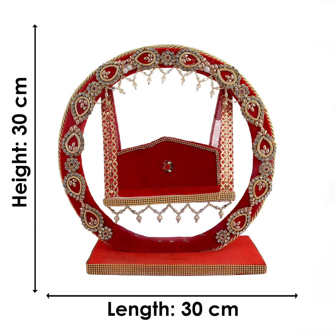 Decorative Laddu Gopal Ji Jhula - Divine Swing (Red)