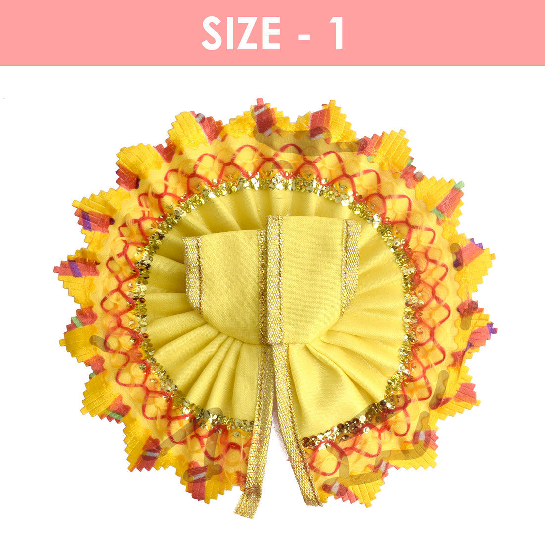 Radiant Yellow Laddu Gopal Dress with Golden Gota