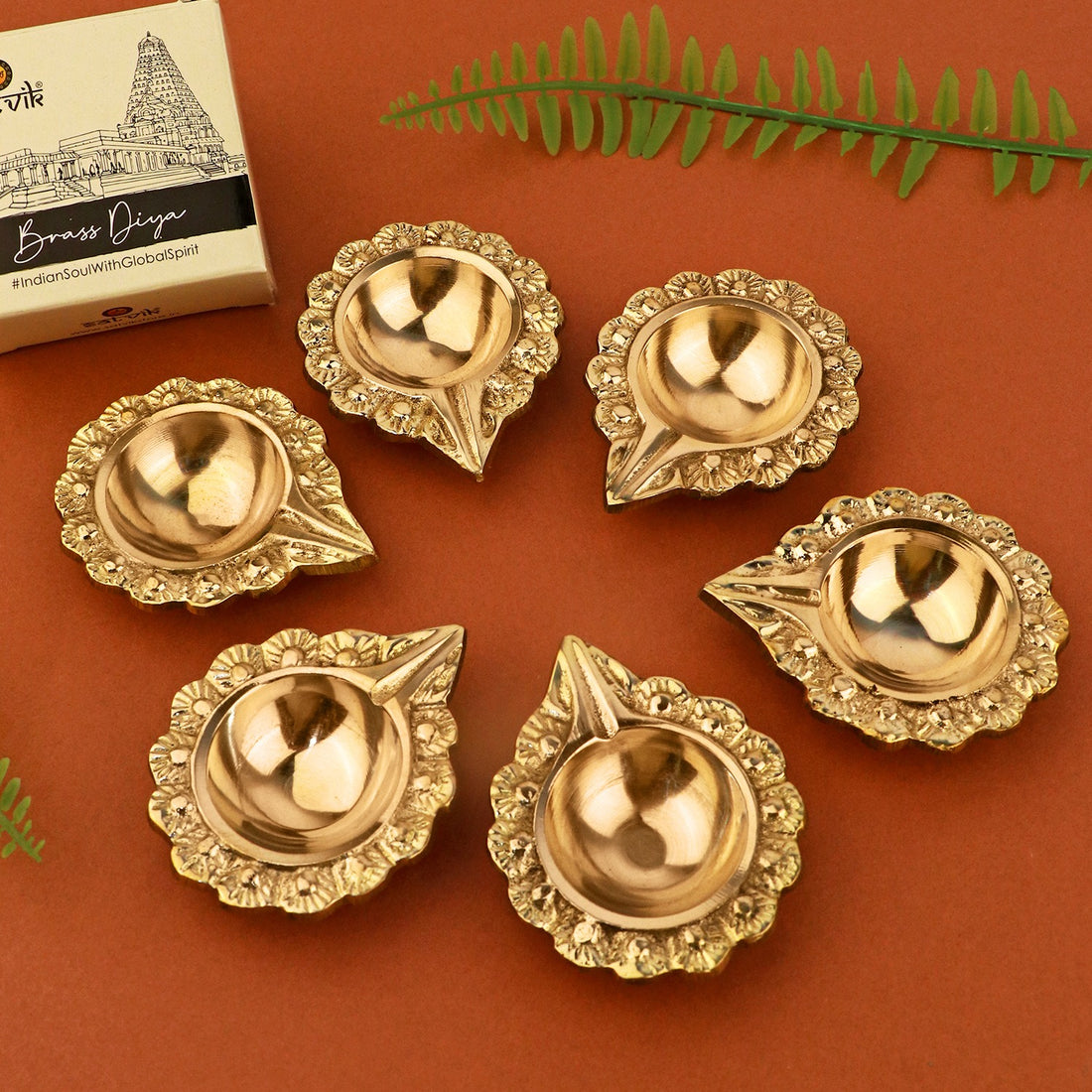 Adorable Floral Brass Laxmi Diya