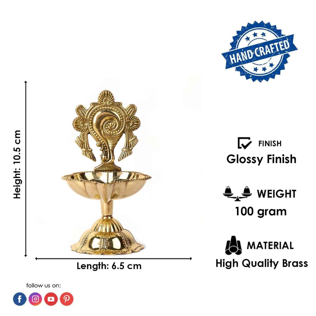 Magnificent Designer Shankh Brass Diya