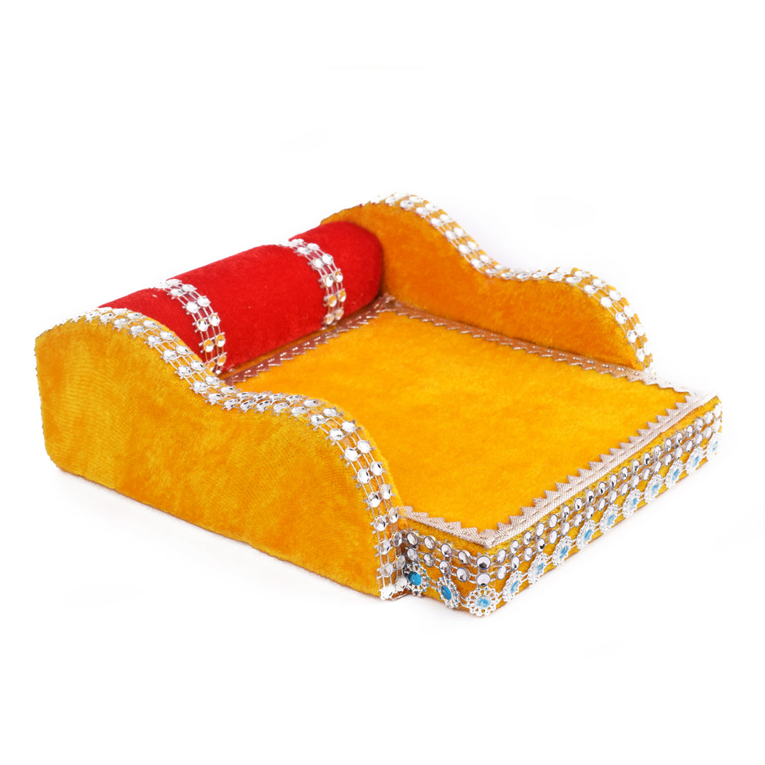 Laddu Gopal's Royal Velvet Bed