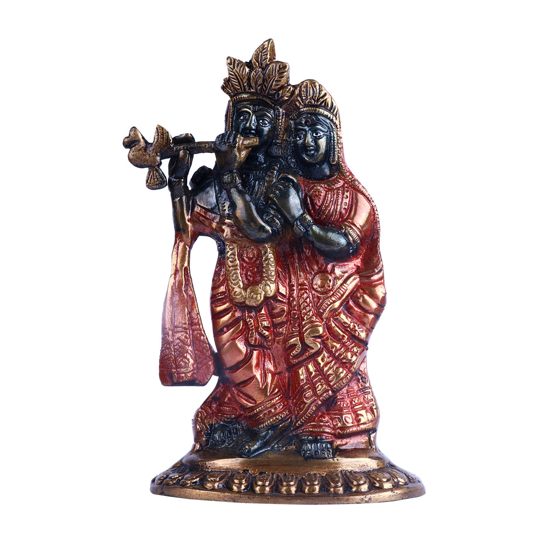 3.1 Inch Brass Radha Krishna Idol