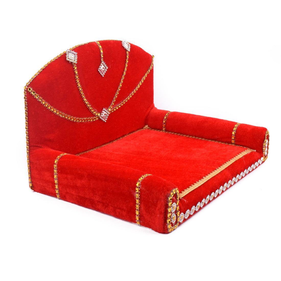 Laddu Gopal's Velvet Charisma: A Sacred Singhasan - Large