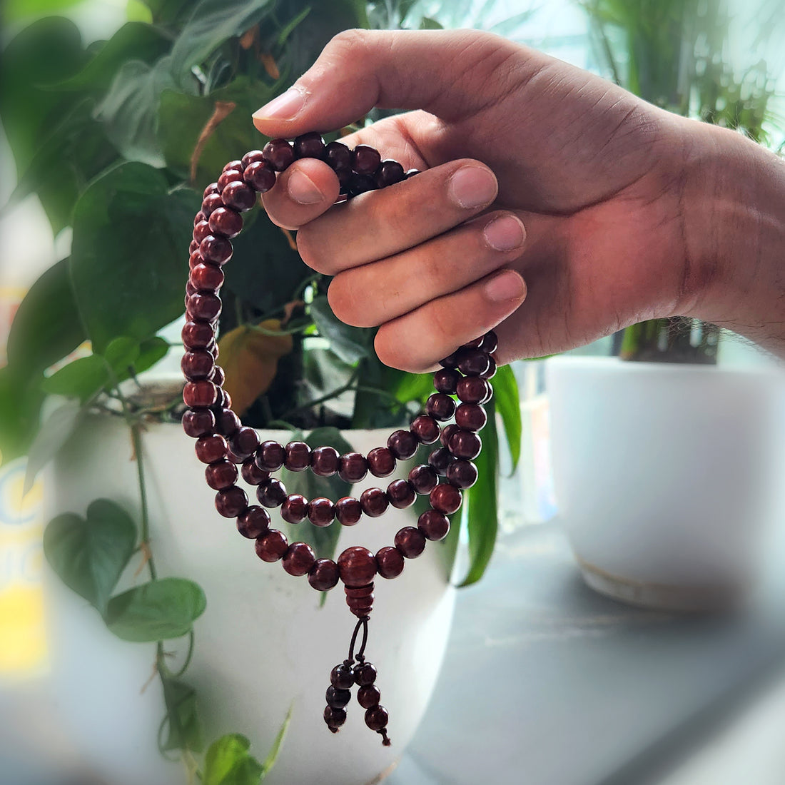 Certified 8mm 100% Original Authentic Pure Red Sandalwood Jap Mala (Andhra Pradesh)