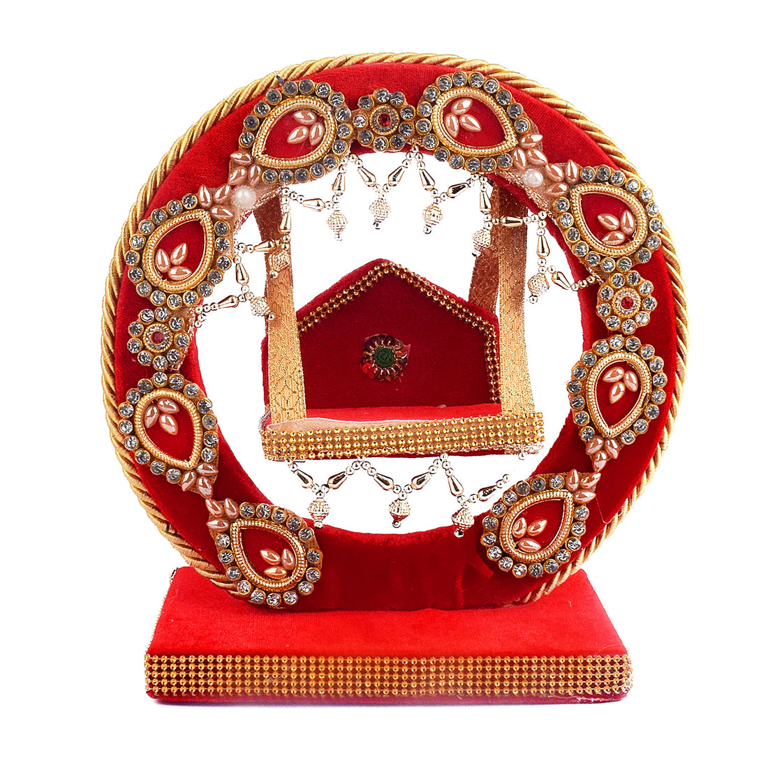 Decorative Laddu Gopal Ji Jhula - Divine Swing (Red)