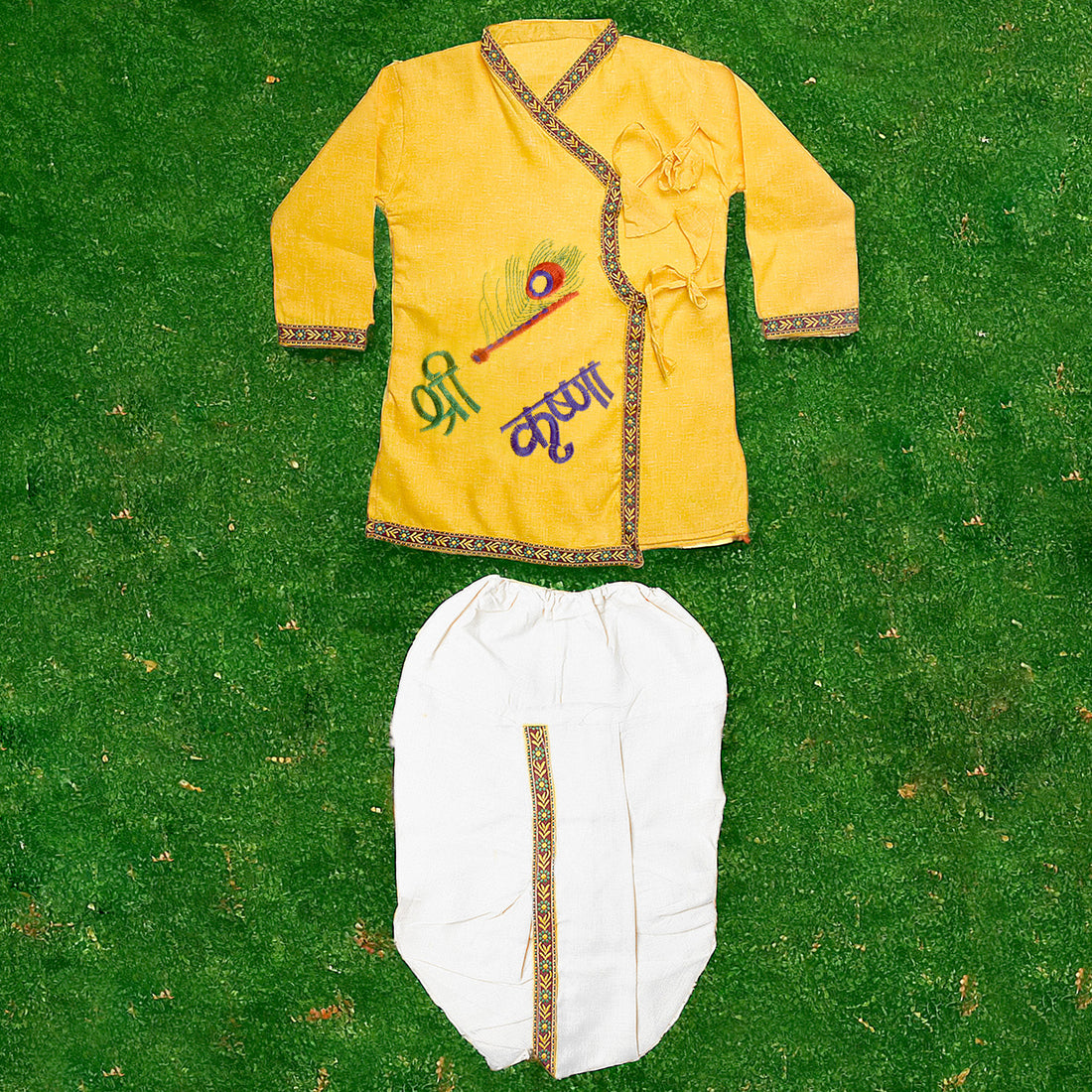 krishna-outfit-yellow-kurta-white-dhoti-janmashtami-size14 β Indiaβs Largest Pooja Accessories Brand β www.satvikstore.in
