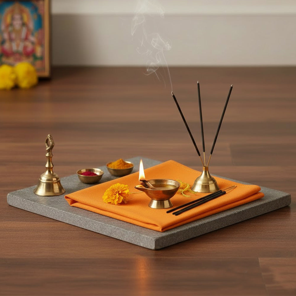 Orange Cotton Cloth β 1.25 Meter for Pooja & Rituals