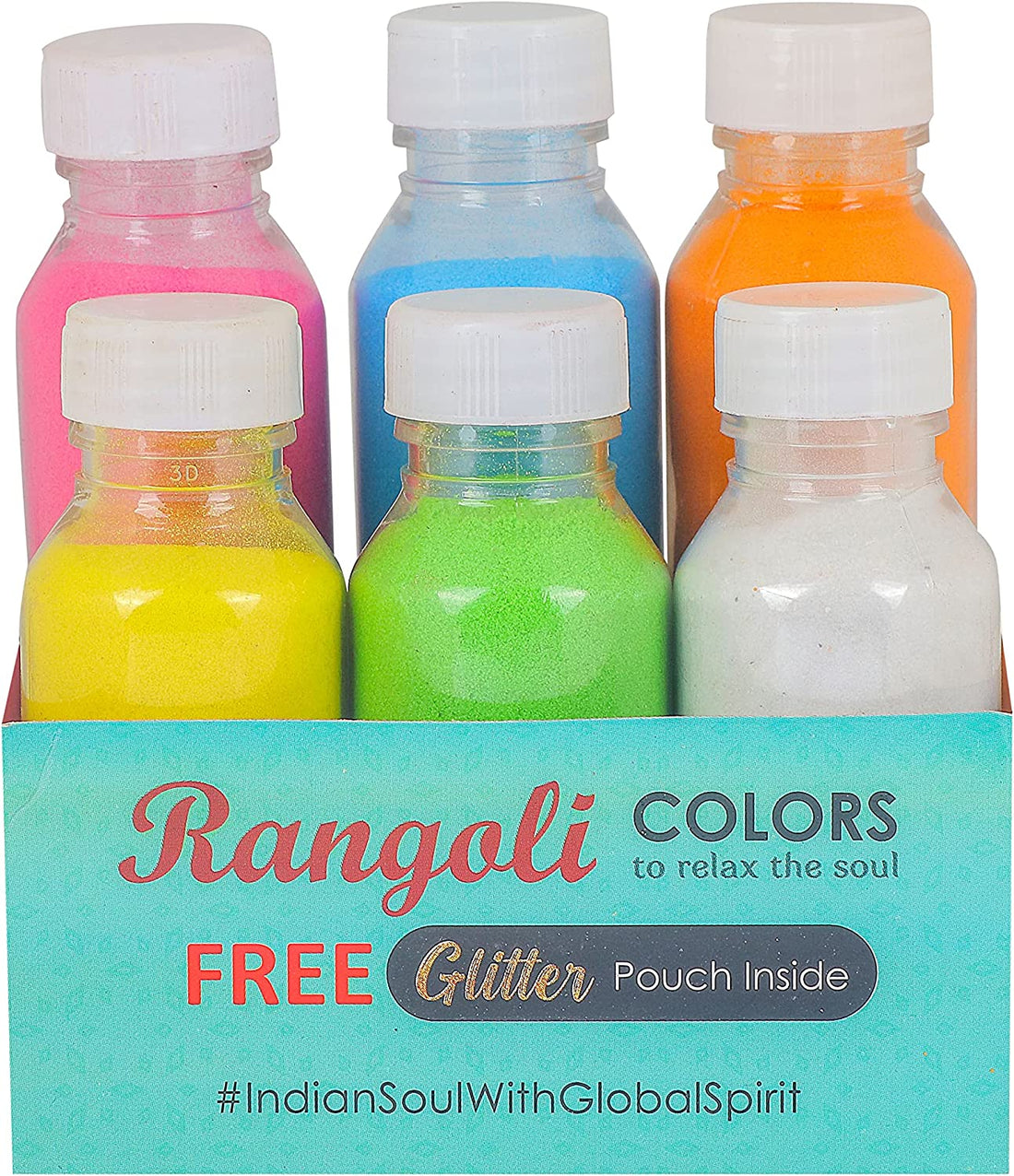 Water Floating Rangoli Colors (6 Pc Bottle Pack)